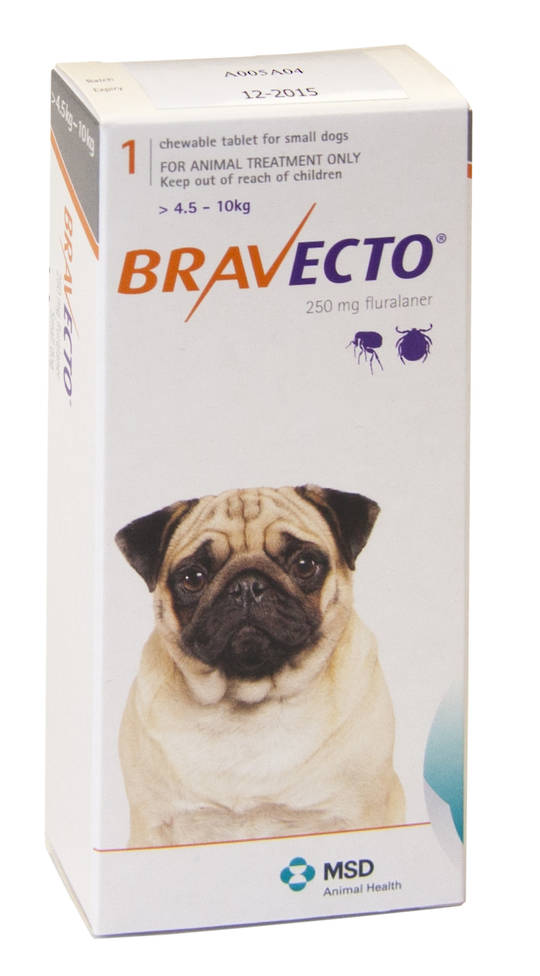 Bravecto  Chewable Flea & Tick Treatment for Small Dogs (Orange 4.5 - 10kg)